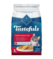 Blue Buffalo Tastefuls Dry Food, Adult Indoor Cat, Salmon and Brown Rice, 15-lb