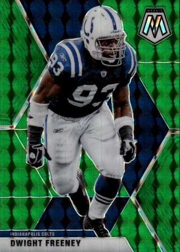 2020 Panini Mosaic Dwight Freeney #94 Prizm Green Indianapolis Colts 25I