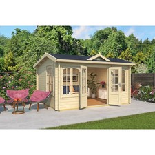 13.5 x 10 Ft. Premium Log Cabin With Double Glazing. Luxury Garden house (44mm)