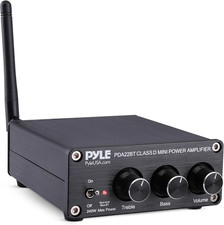 240W Mini Bluetooth Home Stereo Amplifier - 2 Channel Compact Micro Receiver wit