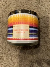 Bath Body Works 3- Wick Soy Blend Candle Sun Washed Citrus