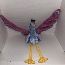 ANIMAL ALLEY Geoffrey Toys R Us Blue Pink Peacock 22" Plush Glitter Wings