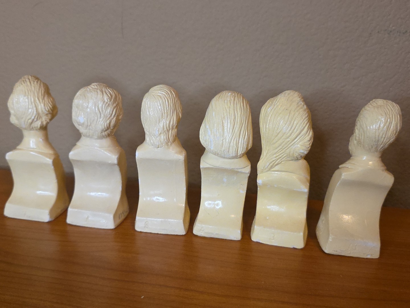 HERCO Vintage Composers 6 Famous Statuettes Busts: Mozart, Brahms, Beethoven, ..