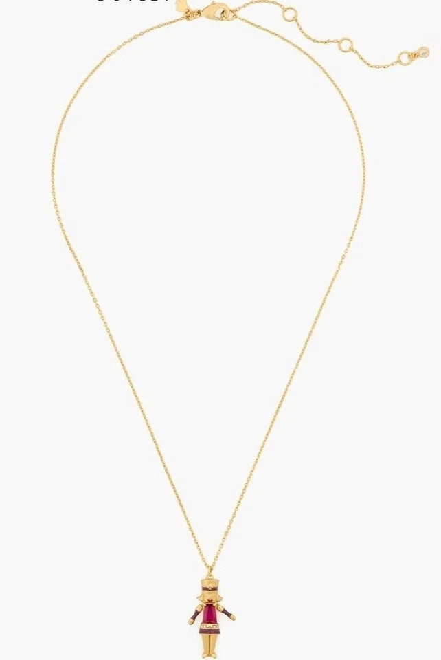 ¡NUEVO! KATE SPADE CASCANUECES Gema Roja Colgante Collar Cadena Oro Nuevo con Etiquetas Foto 2 de 2