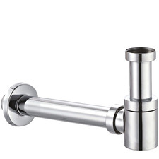 Schläfer | Sifone a bottiglia Salvaspazio Lavabo in Ottone minimal basso 1"1/4