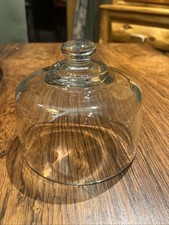 VGC-Heavy Clear Glass Cloche Dome for Cheese Board Round Knob unbranded