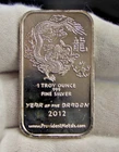 2012 .999 Silver Art Bar Year of the Dragon