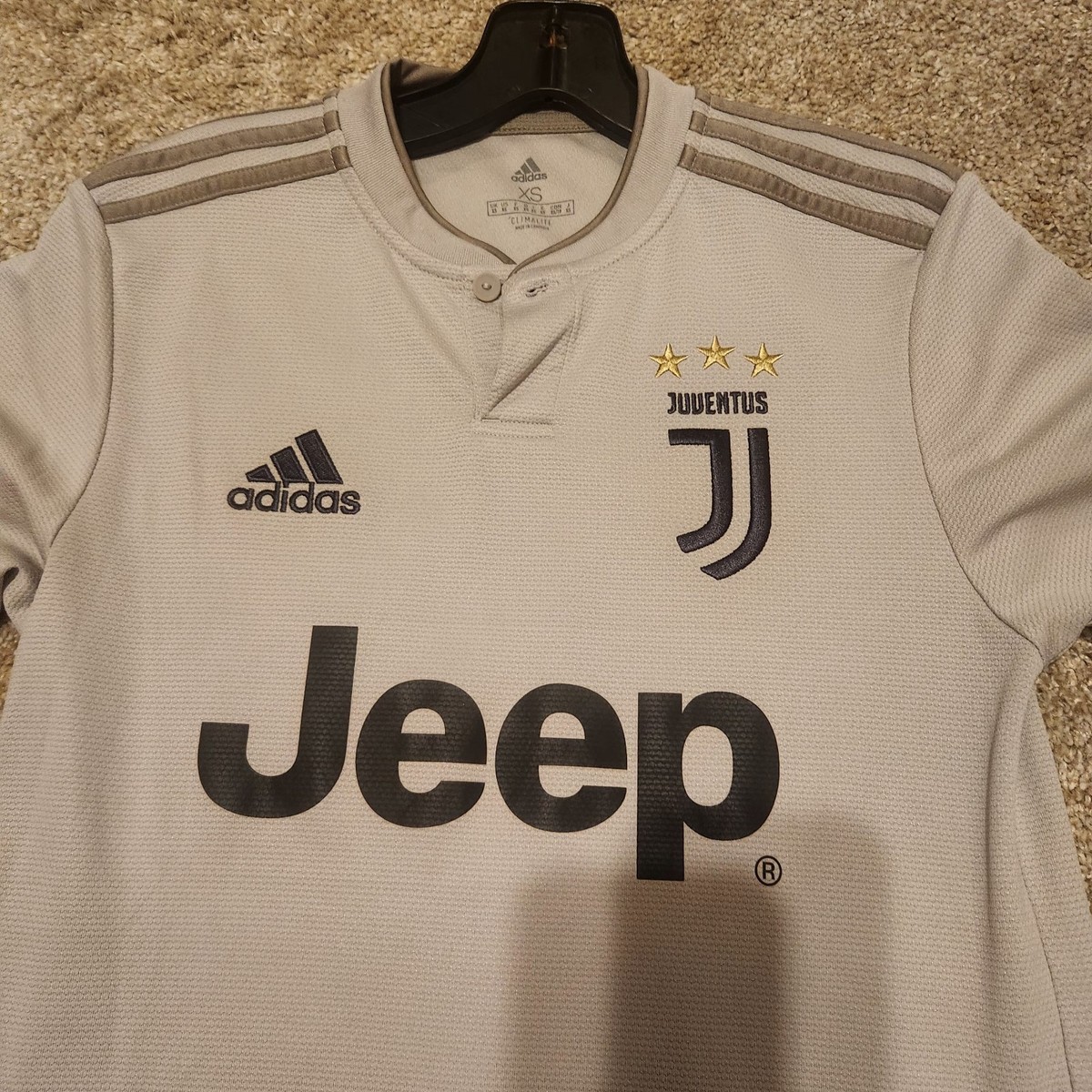 Adidas 2018 2019 Juventus Soccer Away Jersey Gray Sand / Champions