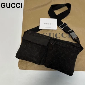 Sac bandoulière taille cuir toile Gucci Gg K46