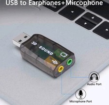USB 5.1 to 3.5mm mic headphone Jack Stereo Headset 3D Sound Card Audio Adapter G
