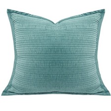 1 Piece 24x24 Pillow Cover Striped Euro Sham Velvet Pillow Covers Decorative ...