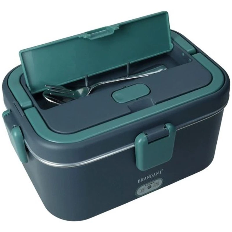 Scaldavivande Elettrico Lunch Box BRANDANI Casa Auto 12V 220V Posate 2 Colori