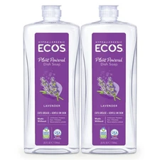 Hypoallergenic Lavender Dish Soap, 25 Fl Oz Pack of 2 - Eco-Friendly