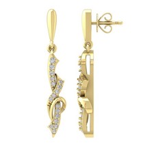 14k Yellow Gold 0.16Ct Lab Grown Diamond Fashion Drop & Dangle Earrings