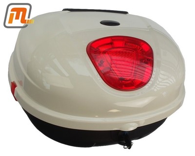 Elektroroller Retro Vespa-Style Zubehör Gepäckbox hinten cremeweiß