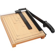 12 Inch Guillotine Paper Cutter Trimmer Wood Base Steel Spring Blade Accurate Cu