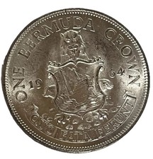 💥💥 ⭐Bermuda 1964 big silver crown NICE! ASW: 0.3636oz, COMBINED SHIPPING!!!