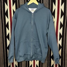 Pluma Thermal Lined Zip Up Hoodie VTG Blue Green 90s