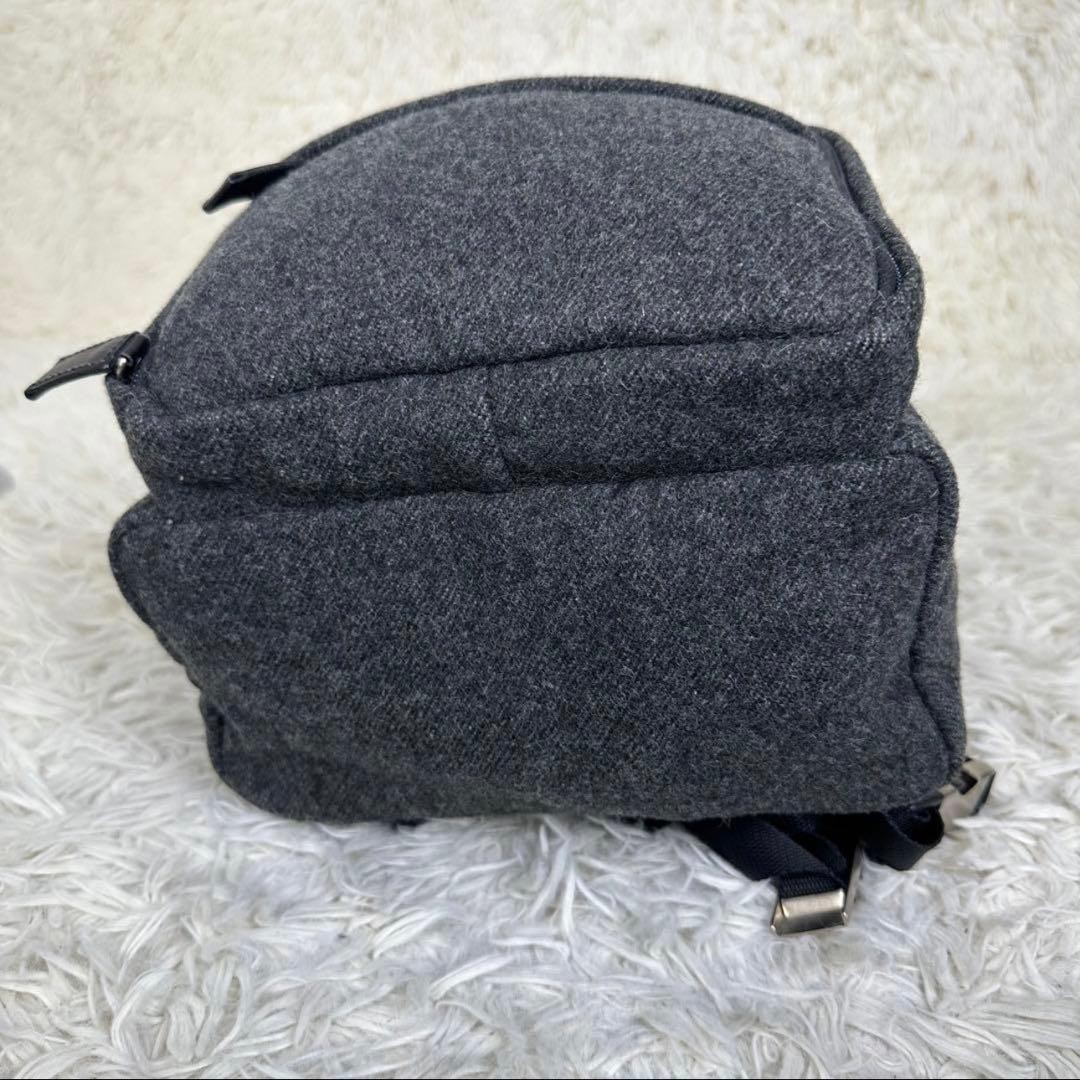 PRADA Wool Backpack Black Triangular Logo Authent… - image 5