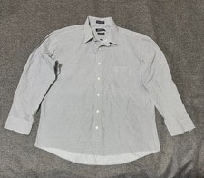 Pierre Cardin Slim Fit Men's L 16-16 1/2 Black/White Geometric Long Sleeve Shirt