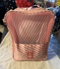 Travel Shoe Bag Holds 3 Pair of Shoes for Travel and Daily Use Light Pink