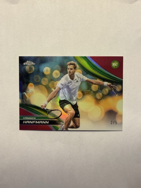 2025 Topps Chrome Tennis Red Refractor #118 Yannick Hanfmann #/5 Rookie