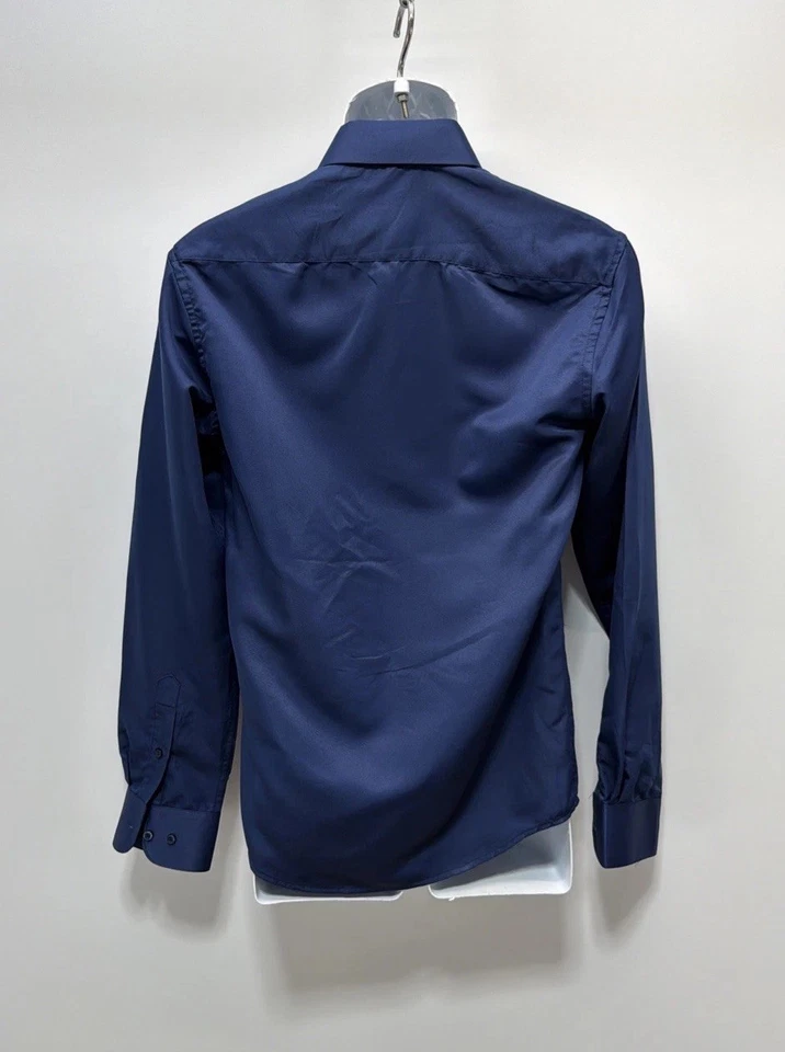 Geoffrey Beene Navy Blue Comfort Stretch Slim Fit Dress Shirt Sz  Small - Image 2 of 4
