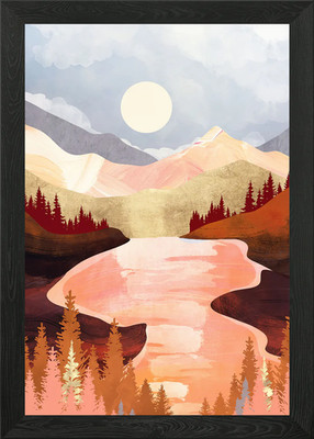 Bergwald See Gerahmtes Wandbild Poster Leinwanddruck Bild