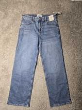 Abercrombie Kids High Rise Wide Leg Jeans 17/18 Regular Blue Medium Wash 30x29