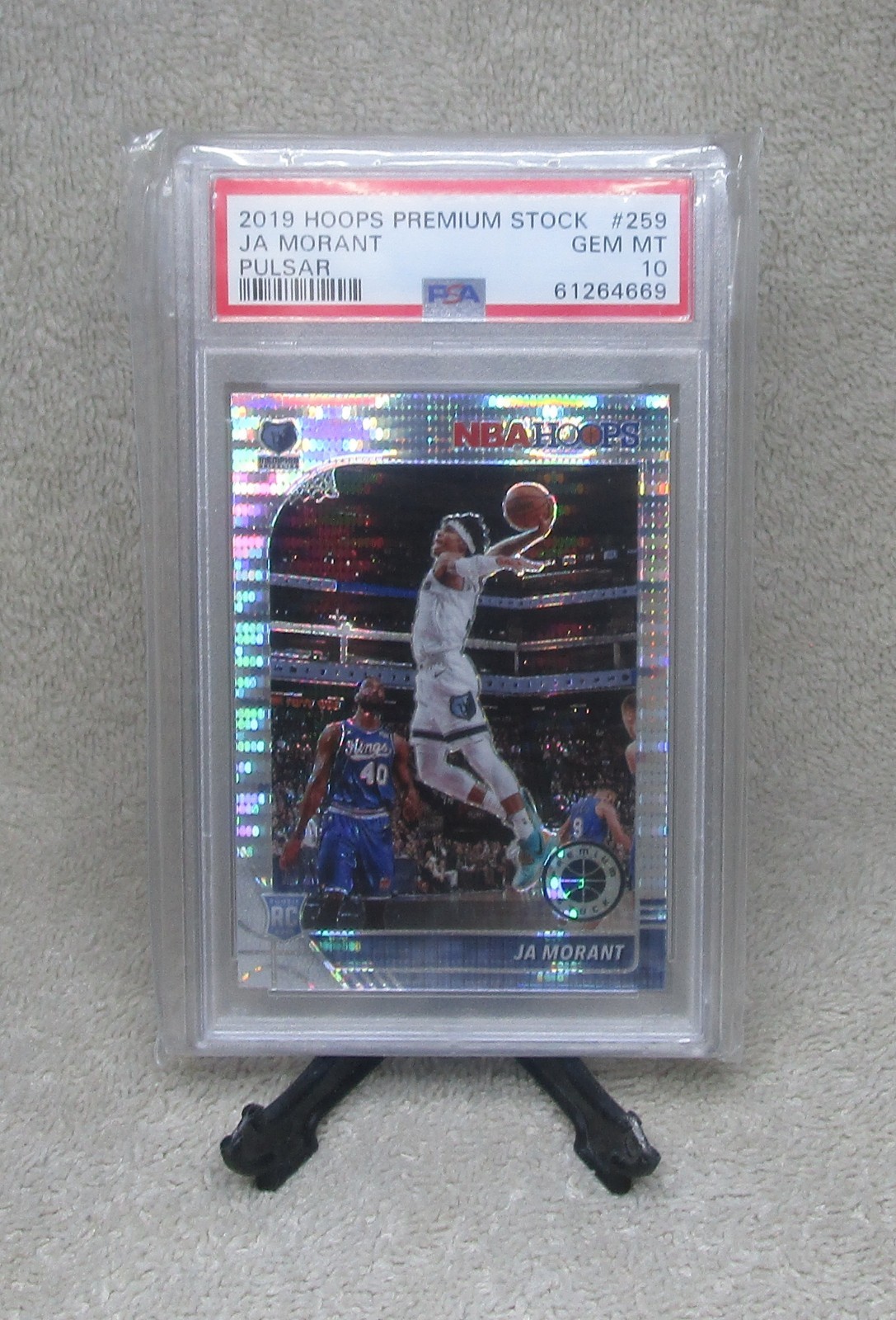 PSA 10 JA MORANT 2019 NBA Hoops Premium Stock PULSAR PRIZMS ROOKIE CARD #259 C view 1