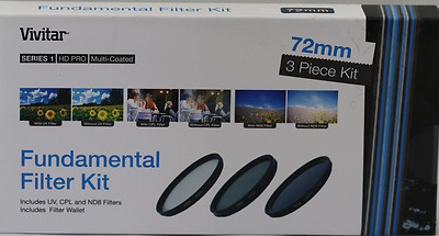 Vivitar 3 Piece Multi-Coated HD Filter Set 72mm UV CPL ND8 Circular Polarizer