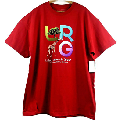 LRG Lifted Research Group Tee Mens Medium Graphic T-Shirt Red 100% Cotton NEW
