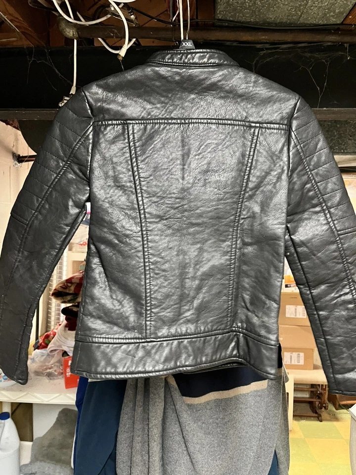 Canyon River Blues Black Faux Leather Jacket Size 7/8 - Image 2 of 4