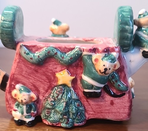 Tea-Nee Teapots Cardinal Inc 1995 Dear Santa Typewriter Bears Christmas Vintage - Picture 17 of 24