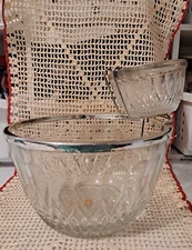 Vintage Genuine Crystal Glass England Chip and Dip Bowls Set