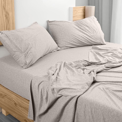 4 Piece Bed Sheet Set Jersey Knit Cotton Soft Stretchy Bed Sheet Utopia Bedding - Picture 37 of 54