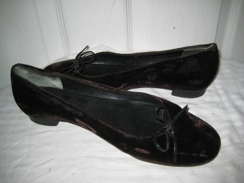 Robert Clergerie Paris Velvet / Leather Loafers Bow Shoes Women's Size 8 B - Picture 2 of 9