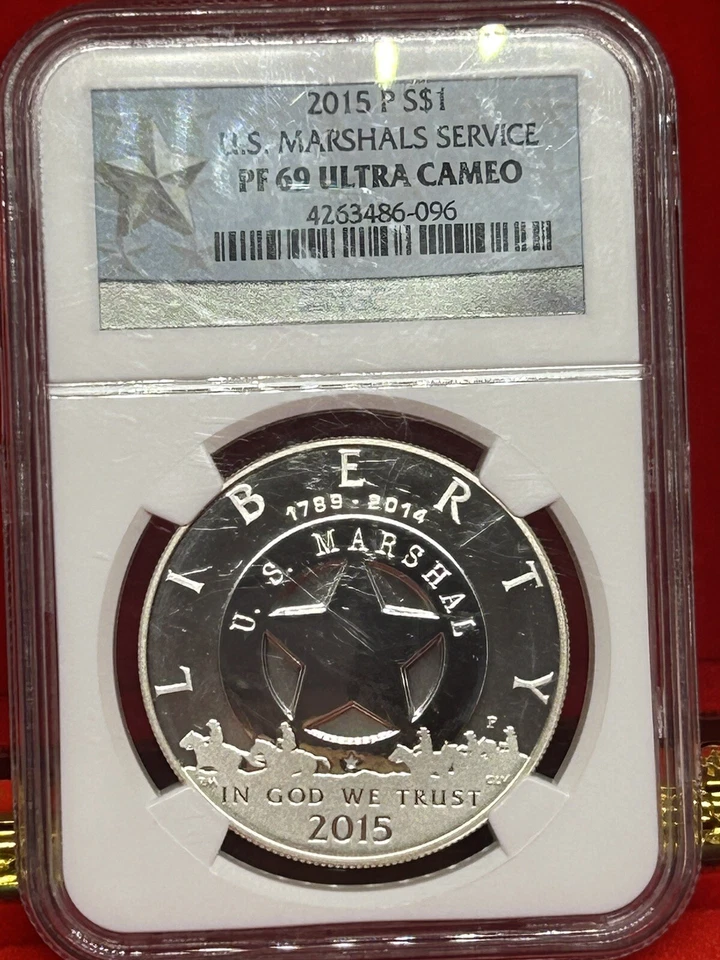 2015-P $1 US Marshals Service Of 69 Ultra Cam NGC In A Wooden Display Case 🇺🇸✨ - Image 2 of 4