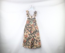 NOS Vintage 90s Streetwear Womens Small Flower Denim Jean Overalls Shortalls