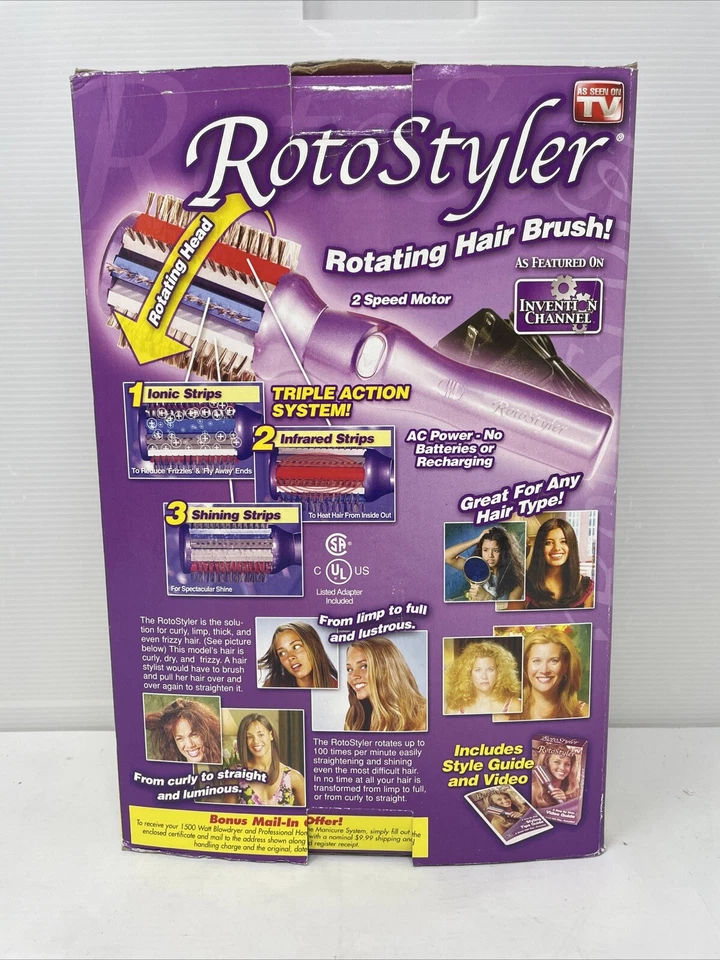 NUEVO Rotostyler Sistema de Triple Acción Cepillo de Pelo Giratorio con Video Como Se Ve en TV Foto 2 de 4