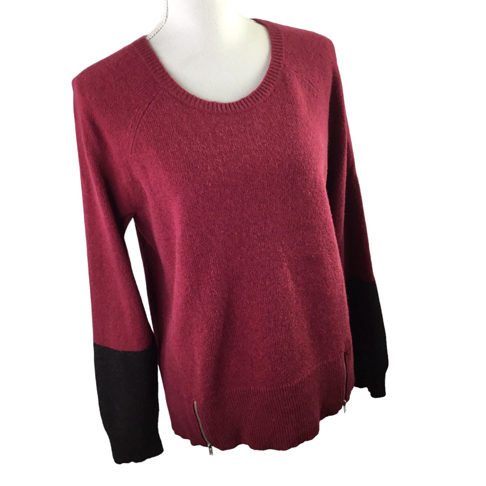 Eileen Fisher Yak Merino Italian Wool Blend Sweater Colorblock