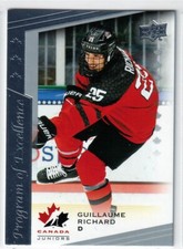 2021-22 Upper Deck Team Canada Juniors Guillaume Richard PROGRAM of EXCELLENCE