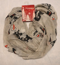 Fashion scarf womens Christmas Snowman Winter Holiday Infinity Scarf NWT