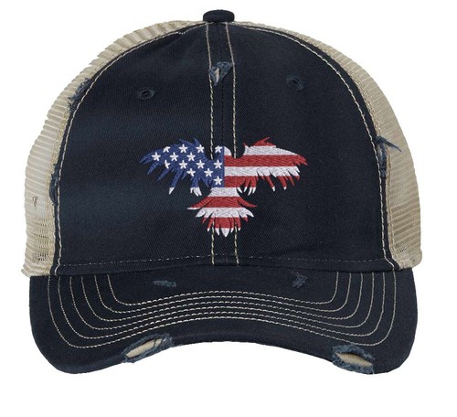 Premium Patriotic Trucker Hat - American Eagle USA Flag Design with Adjustable - 第 7/8 張圖片
