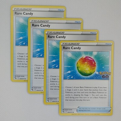 Rare Candy 069/078 x4 - 4x Trainer Playset Pokemon Go - 4 Card Set