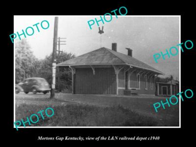 OLD 8x6 HISTORIC PHOTO OF MORTONS GAP KENTUCKY THE L&N RAILROAD DEPOT c1940