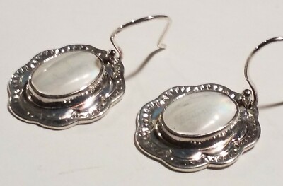 Wunderschöne Sterling Silber 1,5'' Ohrhänger/Tropfen Stil Ohrringe mit schönen Mondsteinen 