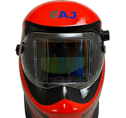 Welding Helmet Red Auto Darkening True Colour Grind Mode Solar DIN 9–13 Shade CE - Picture 12 of 12