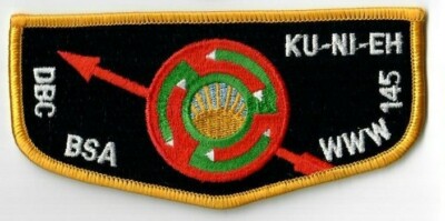 Boy Scout OA 145 Ku-Ni-Eh Lodge Gold Border Flap
