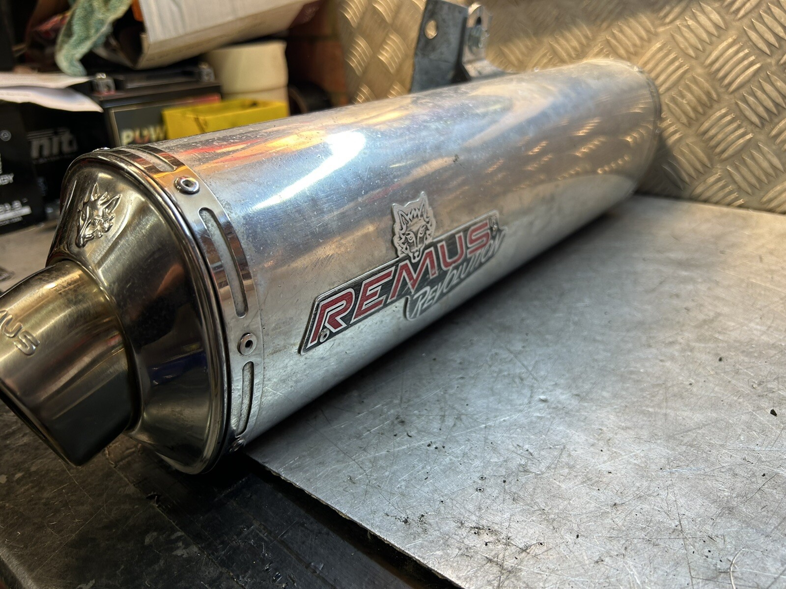 Remus Oval Race Exhaust Can With Baffle 54mm Inlet eBay